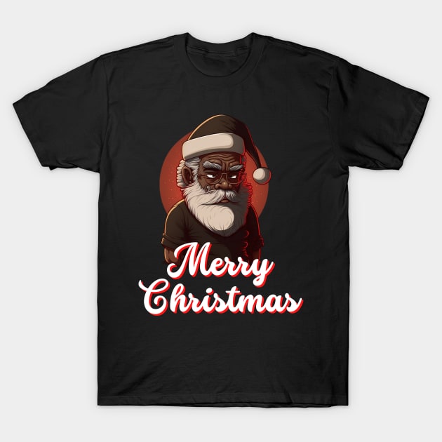 Black Santa, African American Santa T-Shirt by UrbanLifeApparel